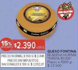 Carrefour Santa rosa queso fontina reserva horma oferta