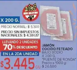 Carrefour Puente de ronda jamón cocido feteado bajo sodio oferta