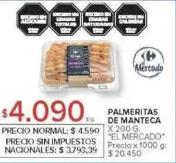 Carrefour El mercado palmeritas de manteca oferta