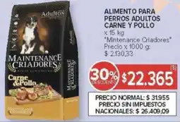 Carrefour Mintenance criadores alimento para perros adultos carne y pollo oferta