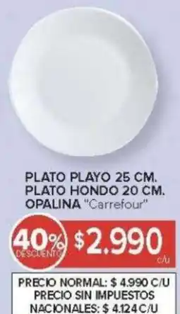 Carrefour Carrefour plato playoprecio plato hondo opalina oferta