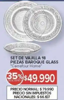 Carrefour Carrefour home set de vajilla baroque glass oferta