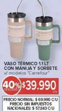 Carrefour Carrefour vaso térmico con manija y sorbete v/ modelos oferta