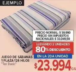 Carrefour Tex basic juego de sábanas oferta