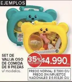 Carrefour Set de valija oso de comida oferta