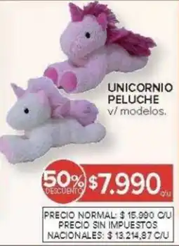 Carrefour Unicornio peluche v/ modelos oferta