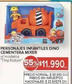 Carrefour Tiny kidom personajes infantiles dino cementera mixer v/ modelos oferta