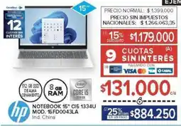 Carrefour Hp notebook 15" ci5 1334u oferta