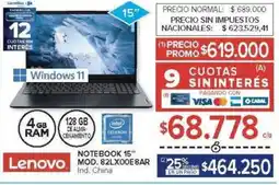 Carrefour Lenovo notebook 15" oferta