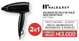 Carrefour Nalk&rey secador de pelo de viaje mod nrhdt 1600 oferta