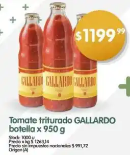 Supermercados Buenos Días Gallardo tomate triturado botella oferta