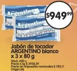 Supermercados Buenos Días Argentino jabón de tocador blanco oferta