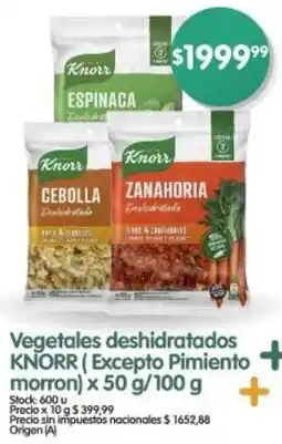 Supermercados Buenos Días Knorr vegetales deshidratados oferta