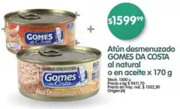 Supermercados Buenos Días Gomes da costa atún desmenuzado al natural o en aceite oferta