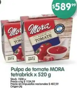Supermercados Buenos Días Mora pulpa de tomate tetrabrick oferta
