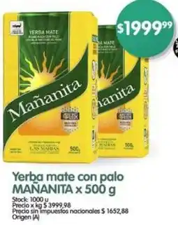 Supermercados Buenos Días Mañanita yerba mate con palo oferta