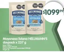 Supermercados Buenos Días Hellmann's mayonesa liviana doypack oferta
