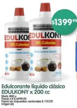 Supermercados Buenos Días Edulkony edulcorante líquido clásico oferta