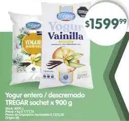 Supermercados Buenos Días Tregar yogur entero/descremado sachet oferta