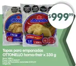 Supermercados Buenos Días Ottonello tapas para empanadas horno-freir oferta