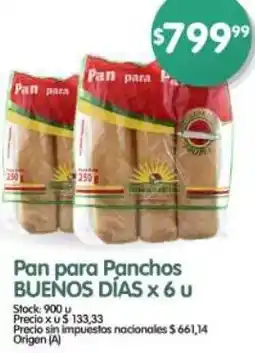 Supermercados Buenos Días Buenos días pan para panchos oferta