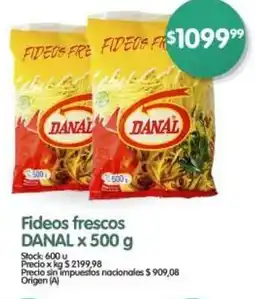 Supermercados Buenos Días Danal fideos frescos oferta