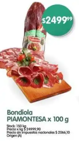 Supermercados Buenos Días Piamontesa bondiola oferta