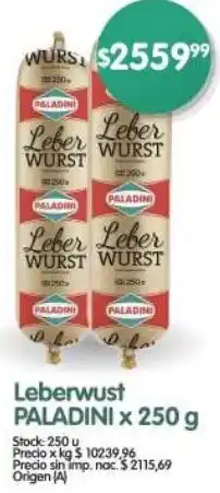 Supermercados Buenos Días Paladini leberwust oferta