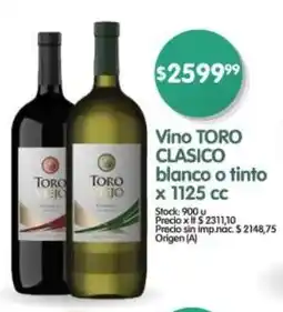 Supermercados Buenos Días Toro vino clasico blanco o tinto oferta