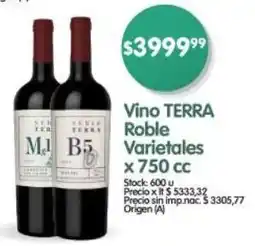 Supermercados Buenos Días Terra vino roble varietales oferta