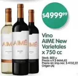 Supermercados Buenos Días Aime new vino varietales oferta