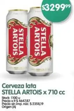 Supermercados Buenos Días Stella artois cerveza lata oferta