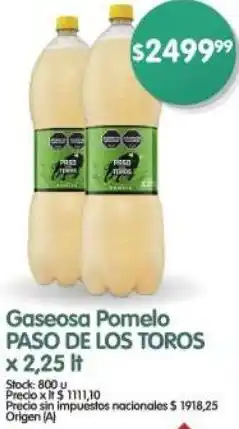 Supermercados Buenos Días Paso de los toros gaseosa pomelo oferta