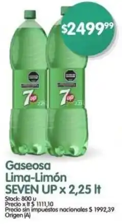 Supermercados Buenos Días Seven up gaseosa lima-limón oferta
