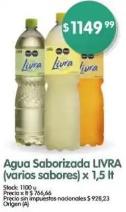 Supermercados Buenos Días Livra agua saborizada oferta
