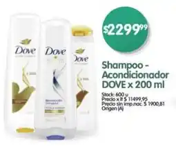 Supermercados Buenos Días Dove shampoo- acondicionador oferta