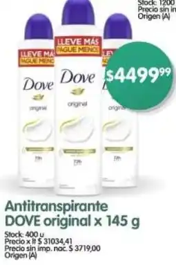 Supermercados Buenos Días Dove antitranspirante original oferta