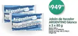 Supermercados Buenos Días Argentino jabón de tocador blanco oferta