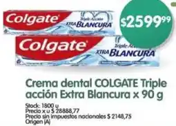 Supermercados Buenos Días Colgate crema dental triple acción extra blancura oferta