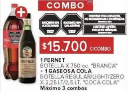 Carrefour 1 fernet +1 gaseosa cola oferta