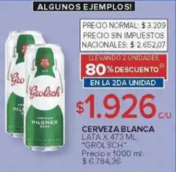 Carrefour Grolsch cerveza blan lata oferta