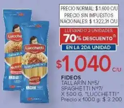 Carrefour Lucchetti tallarin n°5/ spaghetti nº7 oferta