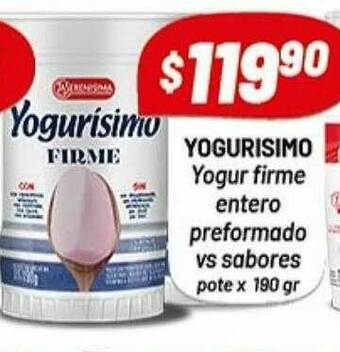 Almacor Yogurisimo Yogur Firme Entero Preformado Vs Sabores oferta
