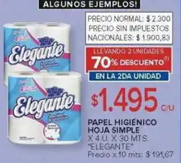 Carrefour Elegante papel higienico hoja simple oferta