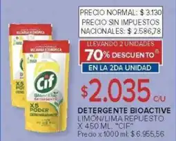 Carrefour Cif detergente bioactive limon/lima repuesto oferta