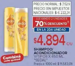 Carrefour Sedal shampoo/ acondicionador v/tipos oferta