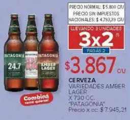 Carrefour Patagonia cerveza variedades amber lager oferta