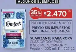 Carrefour Comfort suavizante para ropa clásico doy pack oferta