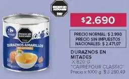 Carrefour Carrefour classic duraznos en mitades oferta