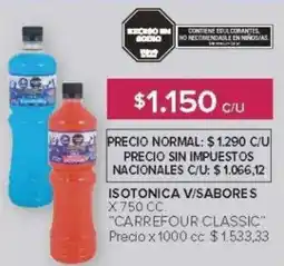 Carrefour Carrefour classic isotonica v/sabores oferta